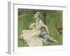 Madame Monet and Her Son, 1874-Pierre-Auguste Renoir-Framed Art Print