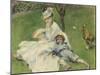 Madame Monet and Her Son, 1874-Pierre-Auguste Renoir-Mounted Art Print