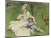 Madame Monet and Her Son, 1874-Pierre-Auguste Renoir-Mounted Art Print