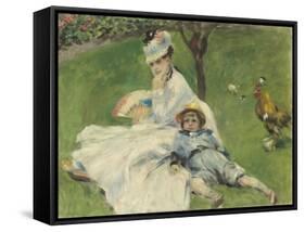 Madame Monet and Her Son, 1874-Pierre-Auguste Renoir-Framed Stretched Canvas