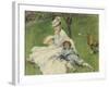 Madame Monet and Her Son, 1874-Pierre-Auguste Renoir-Framed Giclee Print