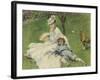 Madame Monet and Her Son, 1874-Pierre-Auguste Renoir-Framed Giclee Print