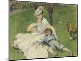 Madame Monet and Her Son, 1874-Pierre-Auguste Renoir-Mounted Giclee Print