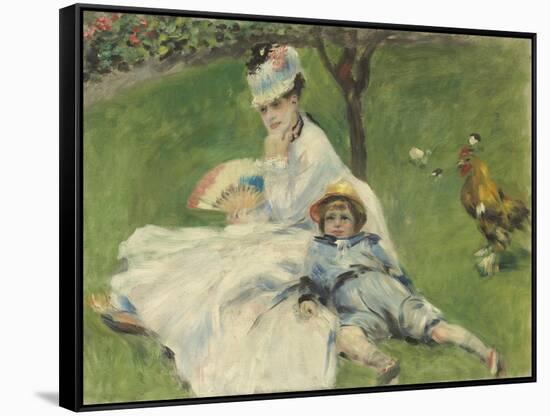 Madame Monet and Her Son, 1874-Pierre-Auguste Renoir-Framed Stretched Canvas