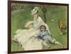 Madame Monet and Her Son, 1874-Pierre-Auguste Renoir-Framed Giclee Print