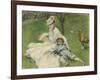 Madame Monet and Her Son, 1874-Pierre-Auguste Renoir-Framed Giclee Print