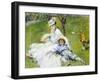 Madame Monet and Her Son-Pierre-Auguste Renoir-Framed Giclee Print