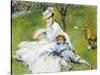 Madame Monet and Her Son-Pierre-Auguste Renoir-Stretched Canvas