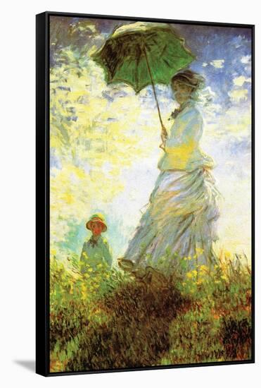 Madame Monet and Son-Claude Monet-Framed Stretched Canvas