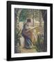 Madame Monet Embroidering, 1875-Claude Monet-Framed Art Print