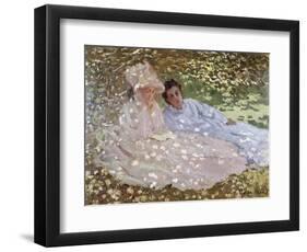 Madame Monet in the Garden-Claude Monet-Framed Premium Giclee Print