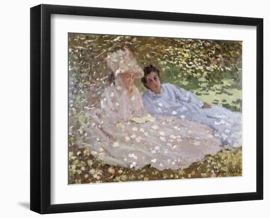 Madame Monet in the Garden-Claude Monet-Framed Giclee Print