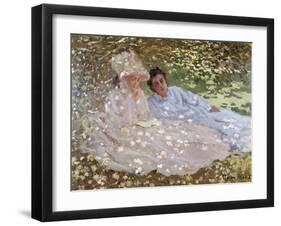 Madame Monet in the Garden-Claude Monet-Framed Giclee Print