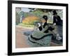 Madame Monet on a Garden Bench-Claude Monet-Framed Giclee Print