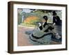 Madame Monet on a Garden Bench-Claude Monet-Framed Giclee Print