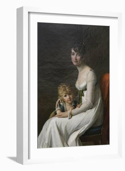 Madame Philippe Desbassayns De Richemont (Jeanne Eglé Mourgue, 1778–1855) and Her Son, Eugène-Marie Guilhelmine Benoist-Framed Art Print