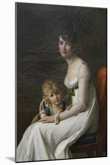 Madame Philippe Desbassayns De Richemont (Jeanne Eglé Mourgue, 1778–1855) and Her Son, Eugène-Marie Guilhelmine Benoist-Mounted Art Print