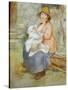 Madame Renoir with his Pupil Pierre-Pierre-Auguste Renoir-Stretched Canvas