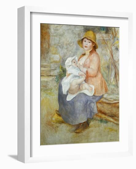 Madame Renoir with his Pupil Pierre-Pierre-Auguste Renoir-Framed Giclee Print