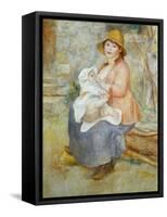 Madame Renoir with his Pupil Pierre-Pierre-Auguste Renoir-Framed Stretched Canvas