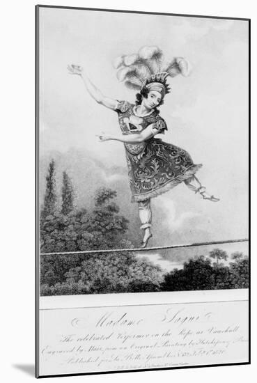 Madame Saqui, the Celebrated Performer on the Rope at Vauxhall Gardens, London-null-Mounted Giclee Print