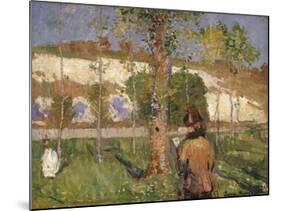 Madame Sisley on the banks of the Loing at Moret-John Peter Russell-Mounted Premium Giclee Print
