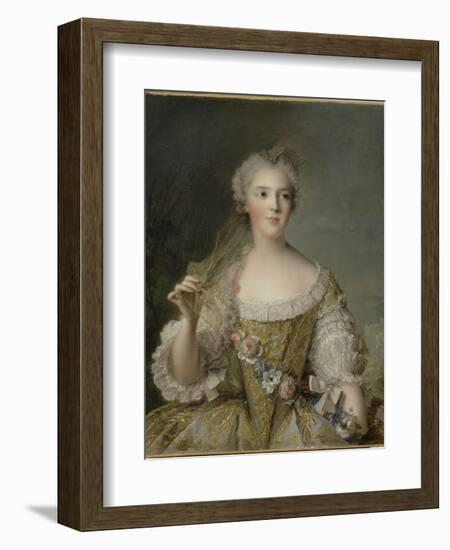 Madame Sophie de France, fille de Louis XV (1734-1782), représentée en buste tenant une guirlande-Jean-Marc Nattier-Framed Giclee Print