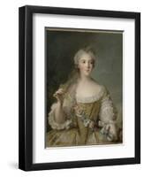 Madame Sophie de France, fille de Louis XV (1734-1782), représentée en buste tenant une guirlande-Jean-Marc Nattier-Framed Giclee Print