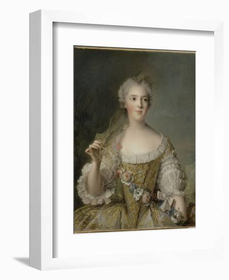 Madame Sophie de France, fille de Louis XV (1734-1782), représentée en buste tenant une guirlande-Jean-Marc Nattier-Framed Giclee Print