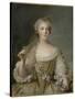 Madame Sophie de France, fille de Louis XV (1734-1782), représentée en buste tenant une guirlande-Jean-Marc Nattier-Stretched Canvas