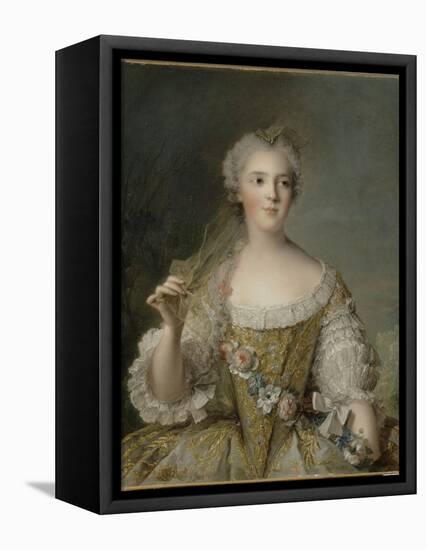 Madame Sophie de France, fille de Louis XV (1734-1782), représentée en buste tenant une guirlande-Jean-Marc Nattier-Framed Stretched Canvas