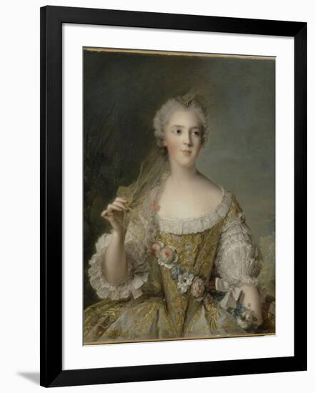 Madame Sophie de France, fille de Louis XV (1734-1782), représentée en buste tenant une guirlande-Jean-Marc Nattier-Framed Giclee Print