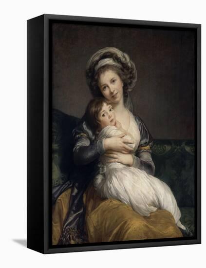 Madame Vigée-Le Brun et sa fille, Jeanne Marie-Louise (1780-1819)-Elisabeth Louise Vigée-LeBrun-Framed Stretched Canvas