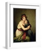 Madame Vigee-Lebrun and Her Daughter, Jeanne-Lucie-Louise (1780-1819) 1789-Elisabeth Louise Vigee-LeBrun-Framed Premium Giclee Print