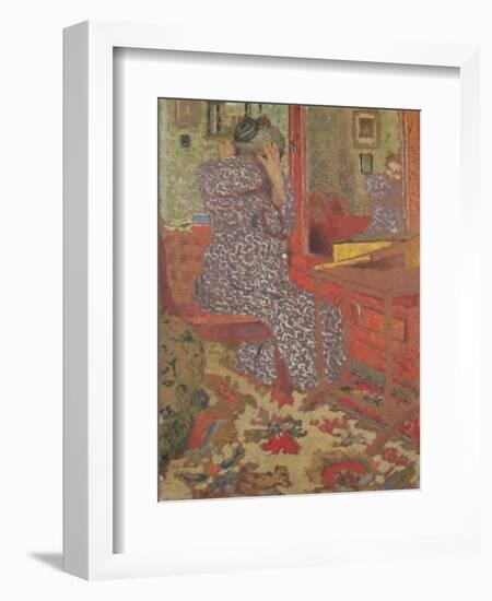 Madame Vuillard Arranging Her Hair, 1900-Edouard Vuillard-Framed Giclee Print