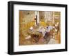 Madame Vuillard Reading in the Dining Room-Edouard Vuillard-Framed Giclee Print