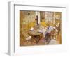 Madame Vuillard Reading in the Dining Room-Edouard Vuillard-Framed Giclee Print