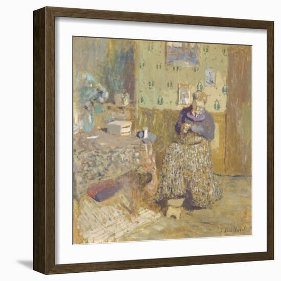 Madame Vuillard Sewing, 1920-Édouard Vuillard-Framed Giclee Print