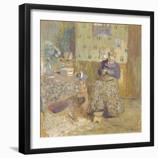 Madame Vuillard Sewing, 1920-Édouard Vuillard-Framed Giclee Print