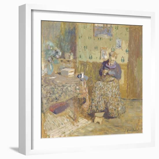 Madame Vuillard Sewing, 1920-Édouard Vuillard-Framed Giclee Print