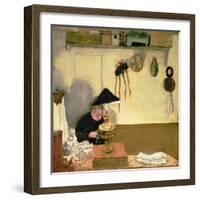 Madame Vuillard Sewing-Edouard Vuillard-Framed Giclee Print