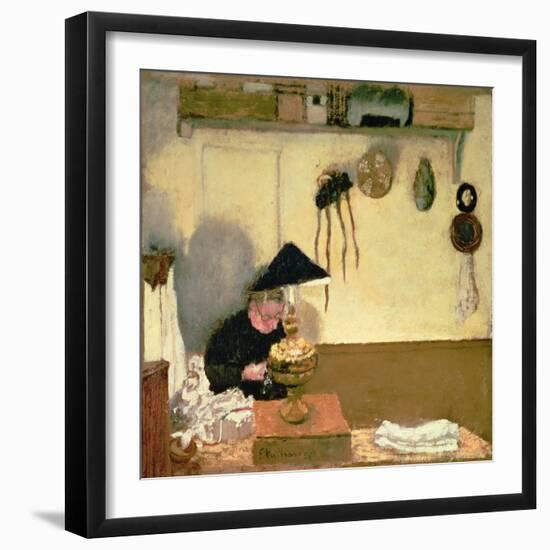 Madame Vuillard Sewing-Edouard Vuillard-Framed Giclee Print