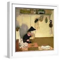 Madame Vuillard Sewing-Edouard Vuillard-Framed Giclee Print