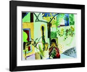 Madchen mit Pferd-Auguste Macke-Framed Art Print