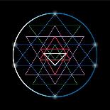 Sacred Geometry and Alchemy Symbol Sri Yantra, Formed by Nine Interlocking Triangles that Surround-MaddyZ-Art Print