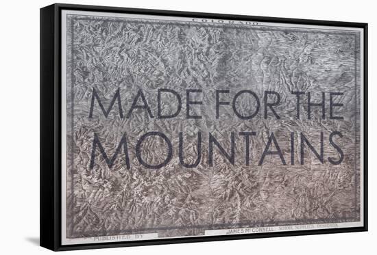 Made for the Mountains - 1894, Colorado State Map in Relief, Colorado, United States Map-null-Framed Stretched Canvas