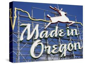 Made in Oregon Sign in Old Town District of Portland, Oregon, United States of America-Richard Cummins-Stretched Canvas