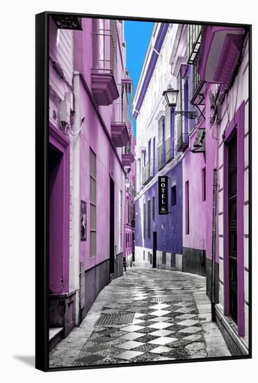 Made in Spain Collection - Colourful Pedestrian Street in Seville II-Philippe Hugonnard-Framed Stretched Canvas