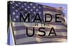 Made In The USA American Flag Motivational Photo Poster-null-Stretched Canvas