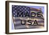 Made In The USA American Flag Motivational Photo Poster-null-Framed Art Print